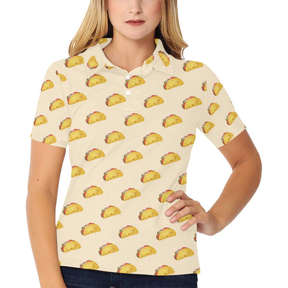 Taco Print Design LKS302 Women's Polo Shirt
