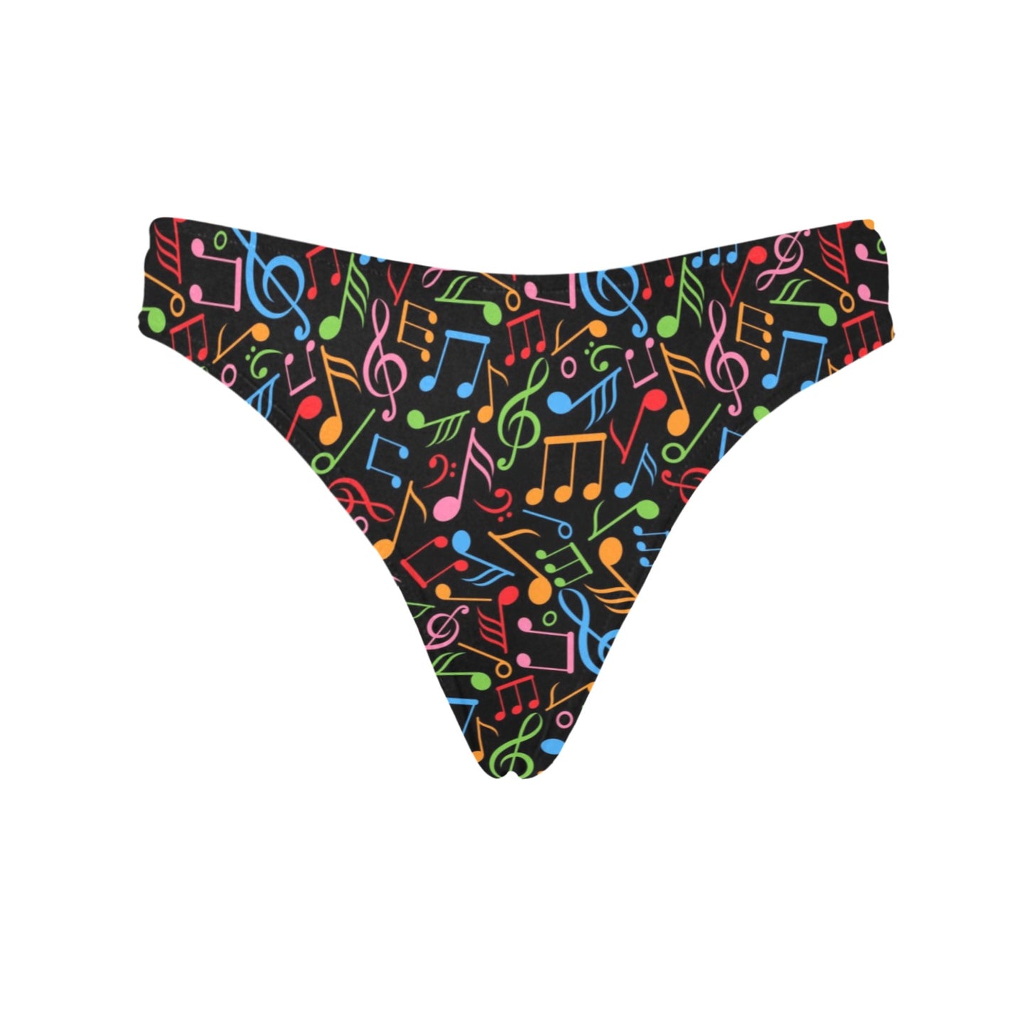 Music Note Colorful Themed Print Women's Thongs