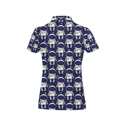 Astronaut Pattern Print Design 01 Women's Polo Shirt