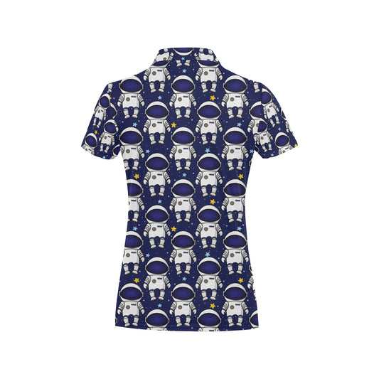 Astronaut Pattern Print Design 01 Women's Polo Shirt