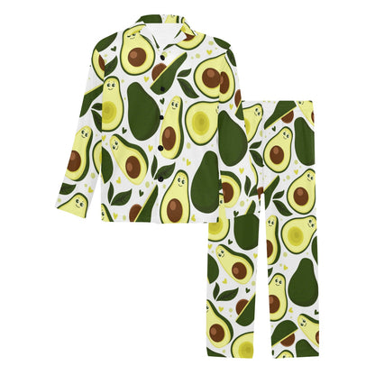 Avocado Pattern Print Design AC06 Men's Long Pajama Set