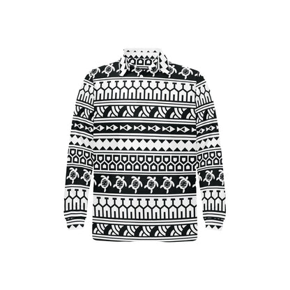 Samoan Pattern Print Design LKS303 Long Sleeve Polo Shirt For Men's
