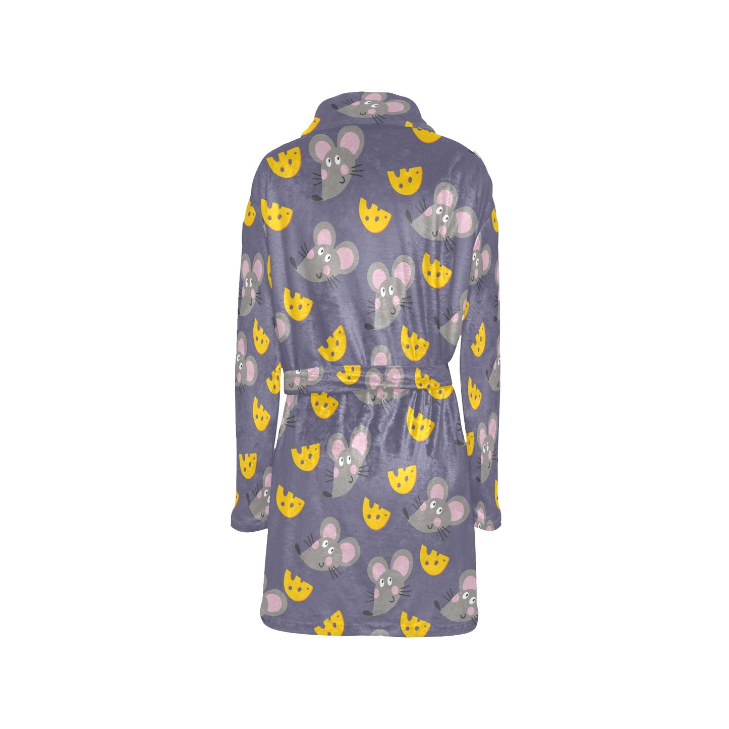 Rat With Cheese Pattern Print Design 01 Women's Fleece Robe