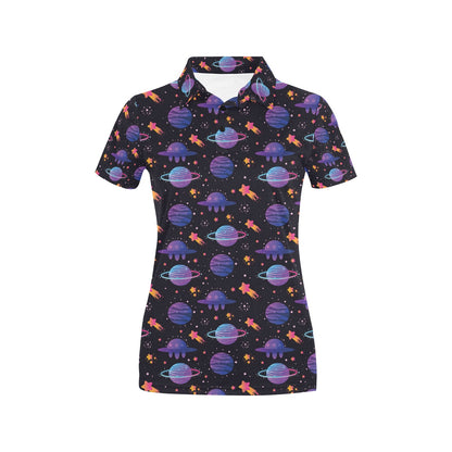 UFO Star Galaxy Print Design LKS308 Women's Polo Shirt