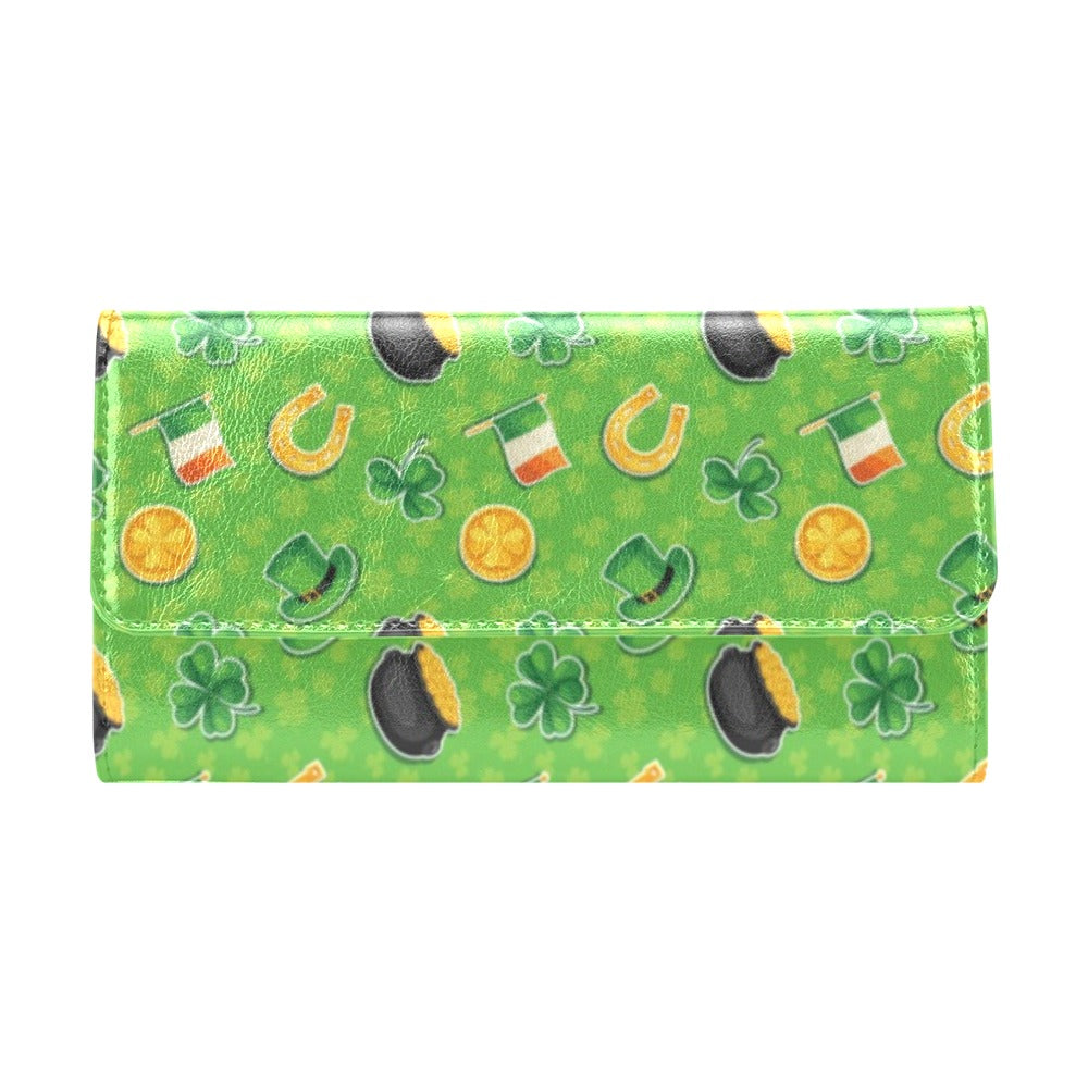 Shamrock Saint Patrick's Day Print Design LKS302 Women's Trifold Wallet