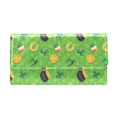 Shamrock Saint Patrick's Day Print Design LKS302 Women's Trifold Wallet