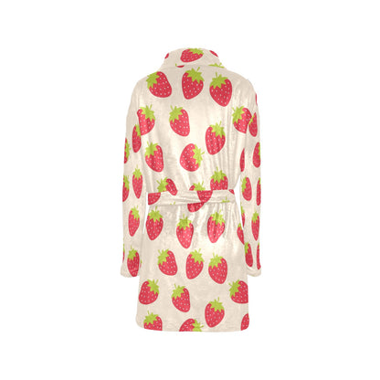 Strawberry Pattern Print Design SB02 Women's Fleece Robe