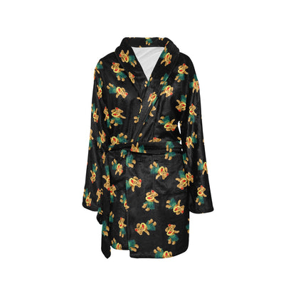 Hula Bear Pattern Print Design 06 Women's Fleece Robe