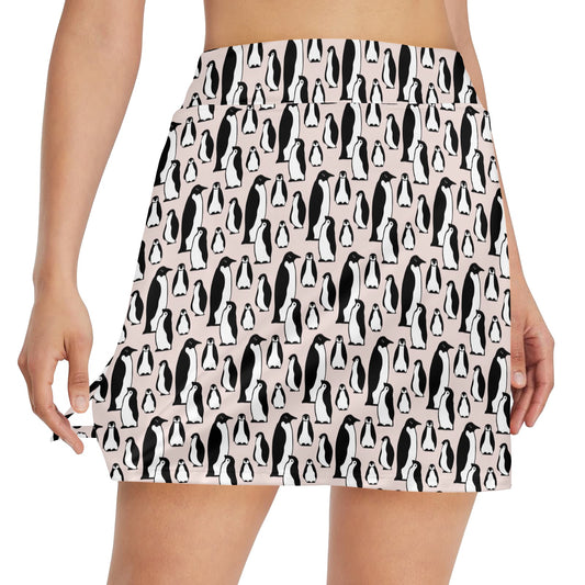 Penguin Themed 17" Golf & Pickleball Skort with Pockets