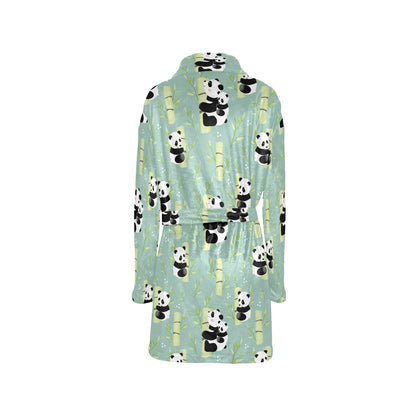 Panda Pattern Print Design A03 Women's Fleece Robe