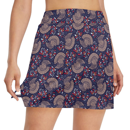 Turkey Print Design LKS401 17" Golf & Pickleball Skort with Pockets