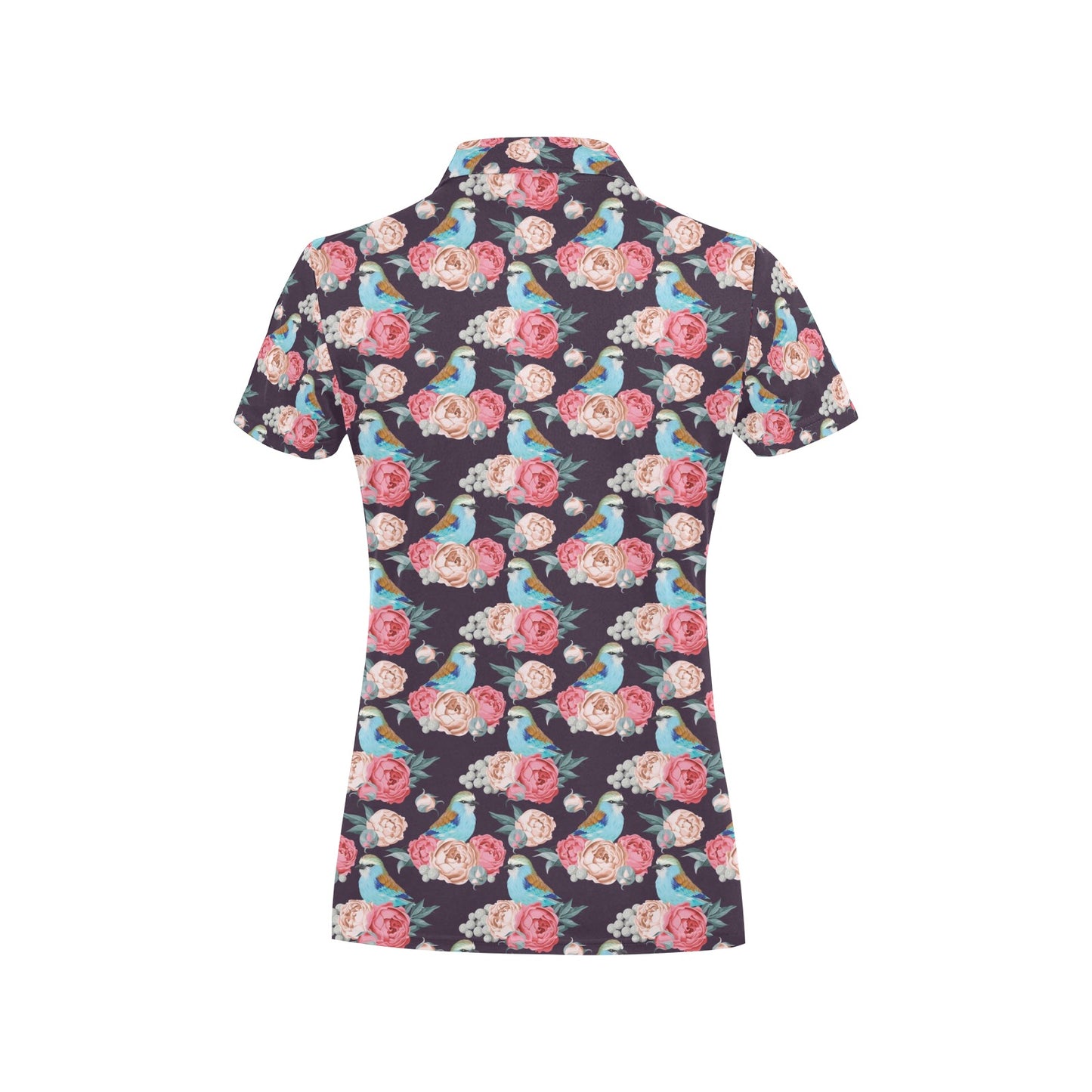 Bluebird Pattern Print Design 02 Women's Polo Shirt