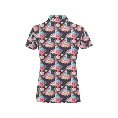 Bluebird Pattern Print Design 02 Women's Polo Shirt