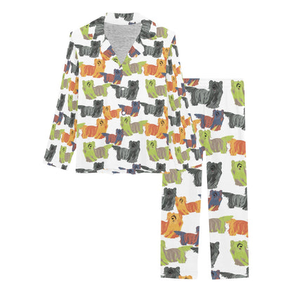Skye Terriers Print Design LKS301 Women's Long Pajama Set