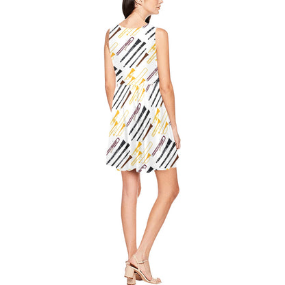 Clarinet Pattern Print Design 01 Sleeveless Dress