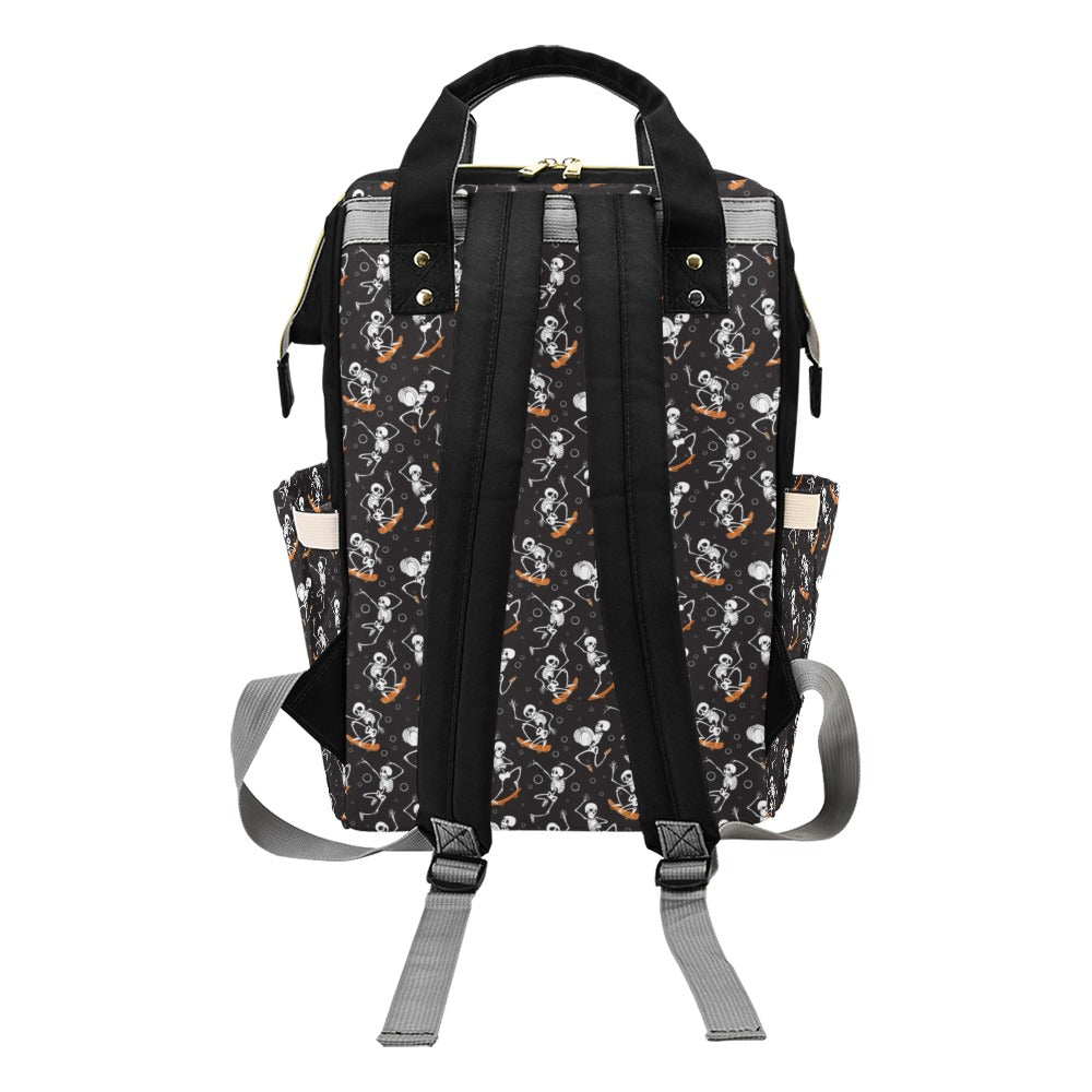 Skateboard With Skeleton Print Design LKS303 Diaper Bag Backpack