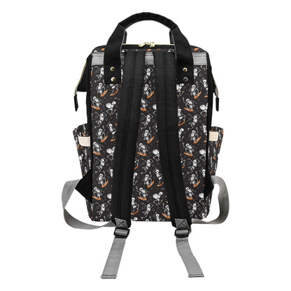 Skateboard With Skeleton Print Design LKS303 Diaper Bag Backpack