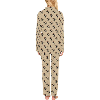 Ancient Greek Print Design LKS3011 Women's Long Pajama Set