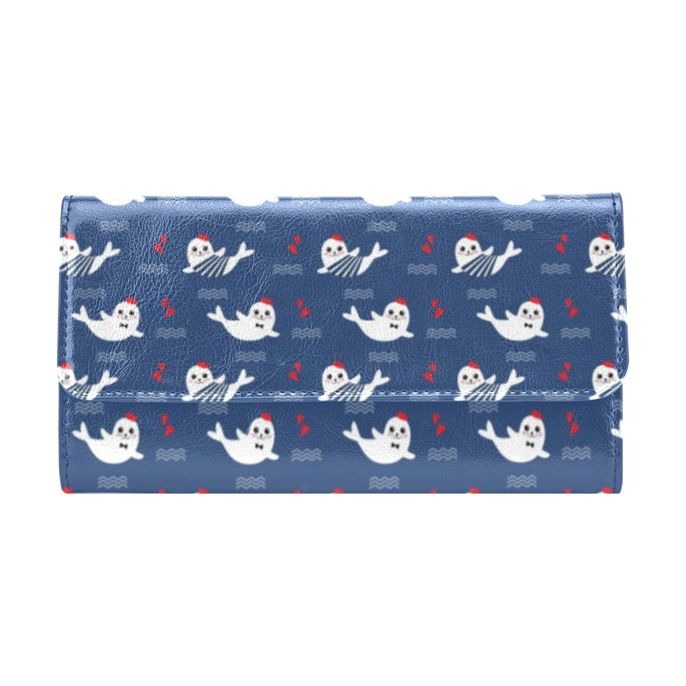 Sea Lion Print Design LKS403 Women's Trifold Wallet