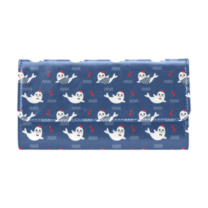Sea Lion Print Design LKS403 Women's Trifold Wallet