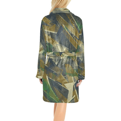 Military Camouflage Pattern Print Design 01 Women's Fleece Robe