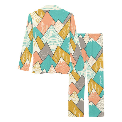 Mountain Pattern Print Design 02 Women's Long Pajama Set