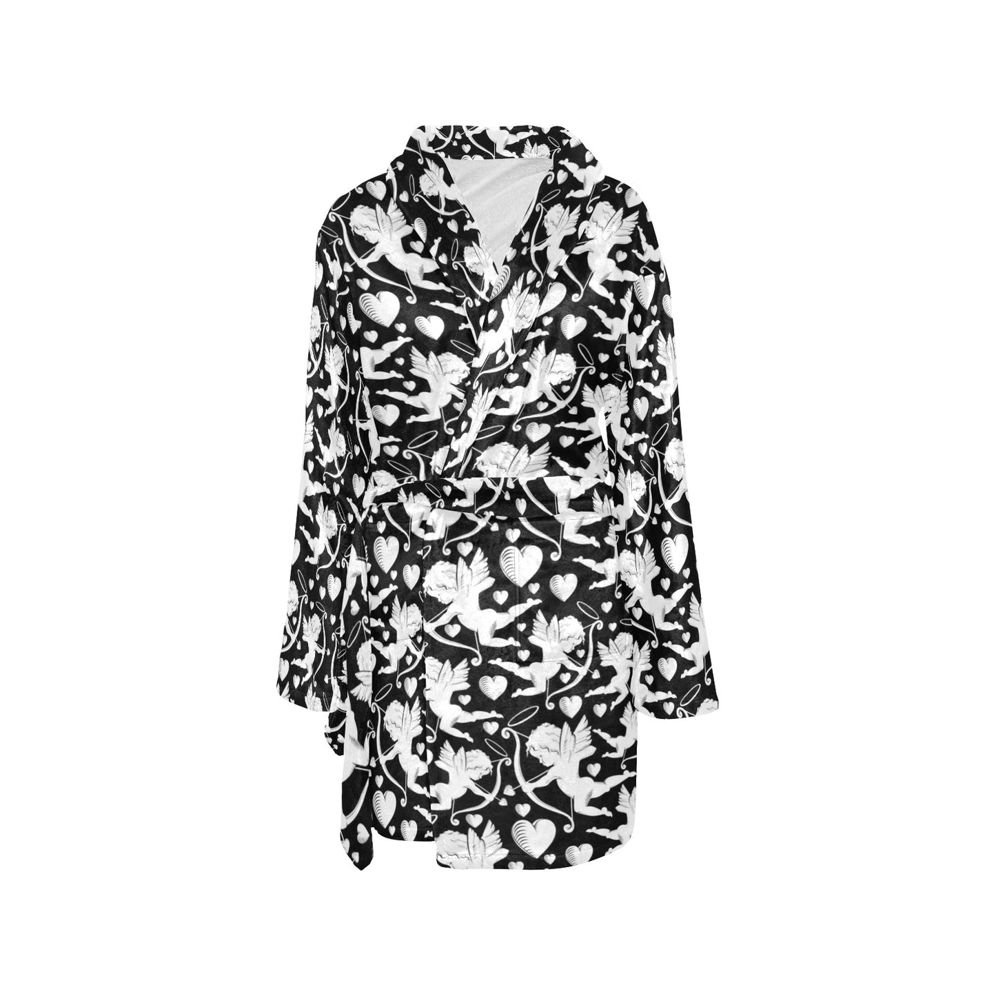 Cupid Pattern Print Design 04 Women's Fleece Robe