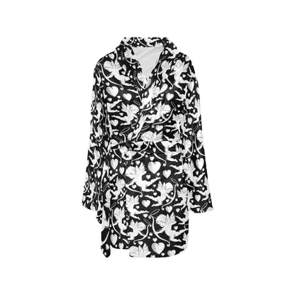 Cupid Pattern Print Design 04 Women's Fleece Robe