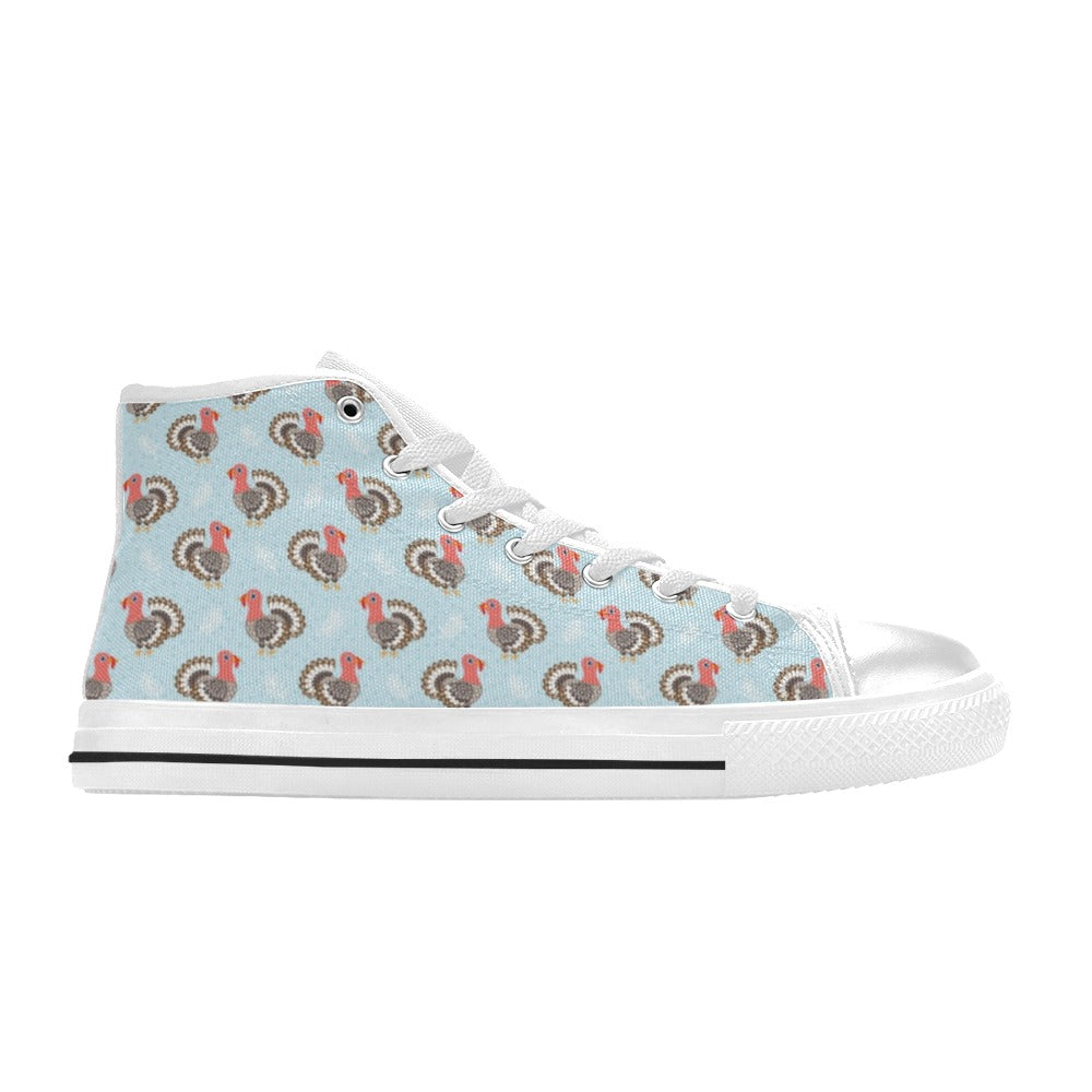 Turkey Print Design LKS403 Men's High Top Canvas Shoes