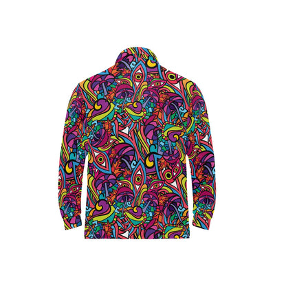 Trippy Print Design LKS302 Long Sleeve Polo Shirt For Men's