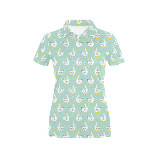Goose Print Design LKS404 Women's Polo Shirt