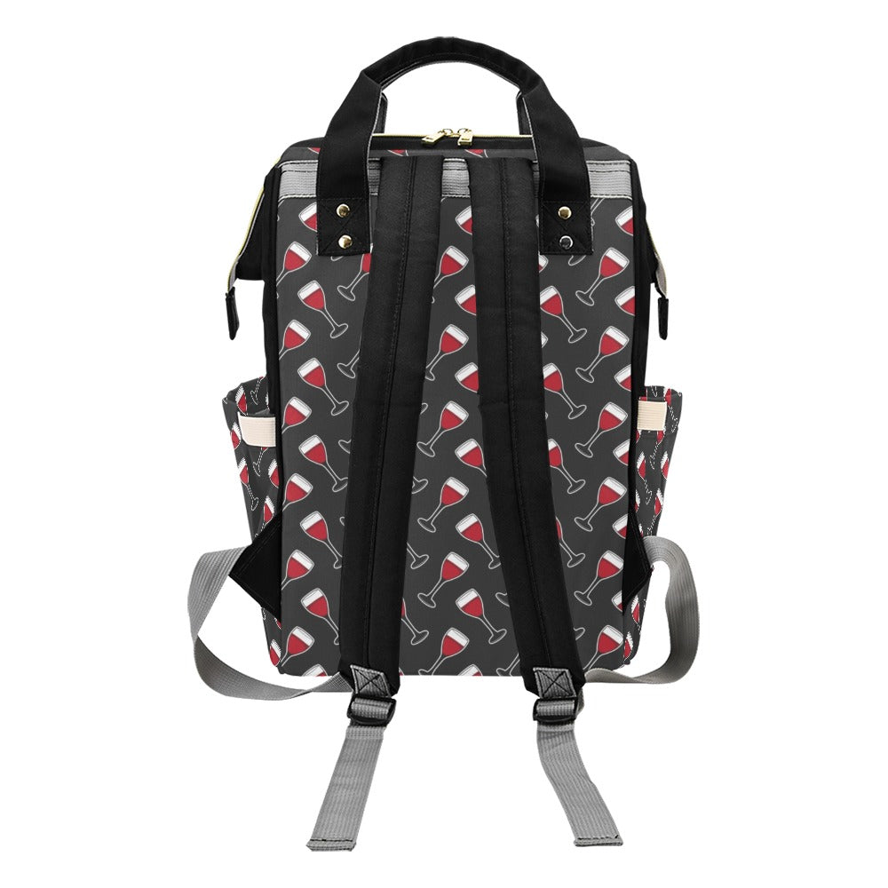 Wine Print Design LKS308 Diaper Bag Backpack