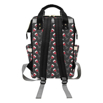 Wine Print Design LKS308 Diaper Bag Backpack