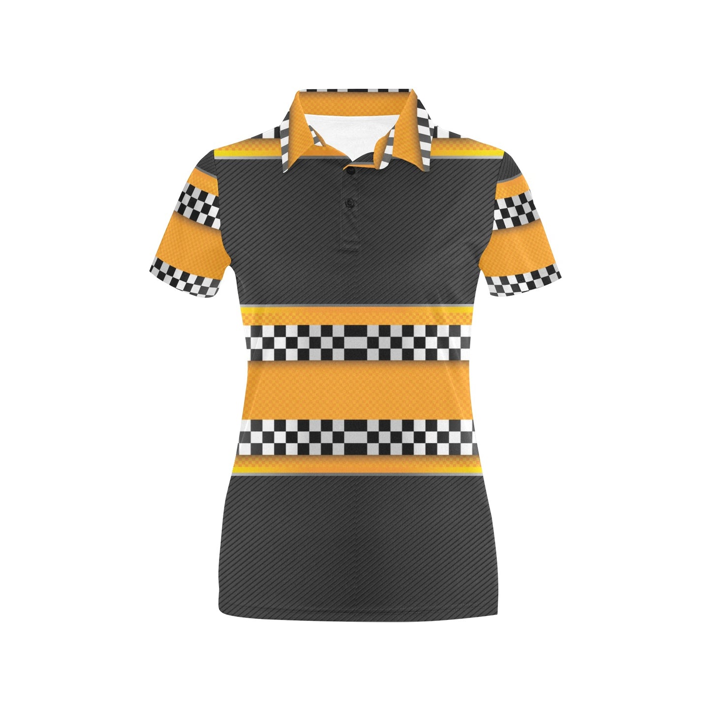 Checkered Pattern Print Design 01 Women's Polo Shirt