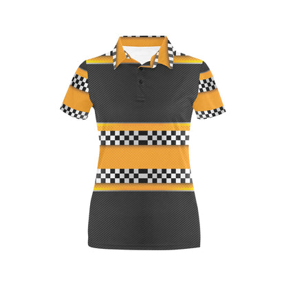 Checkered Pattern Print Design 01 Women's Polo Shirt