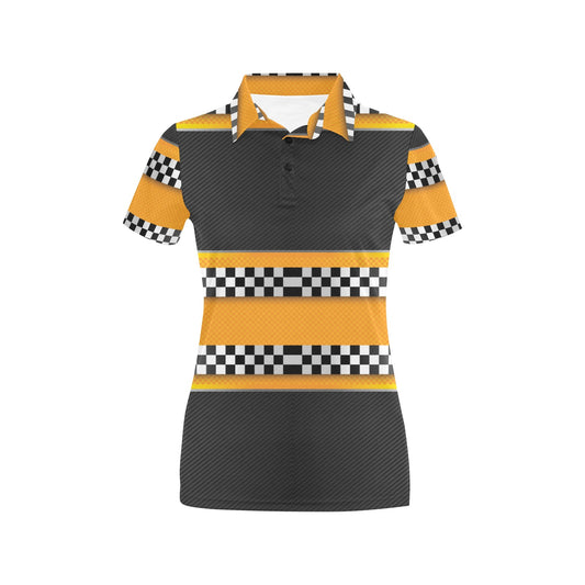 Checkered Pattern Print Design 01 Women's Polo Shirt
