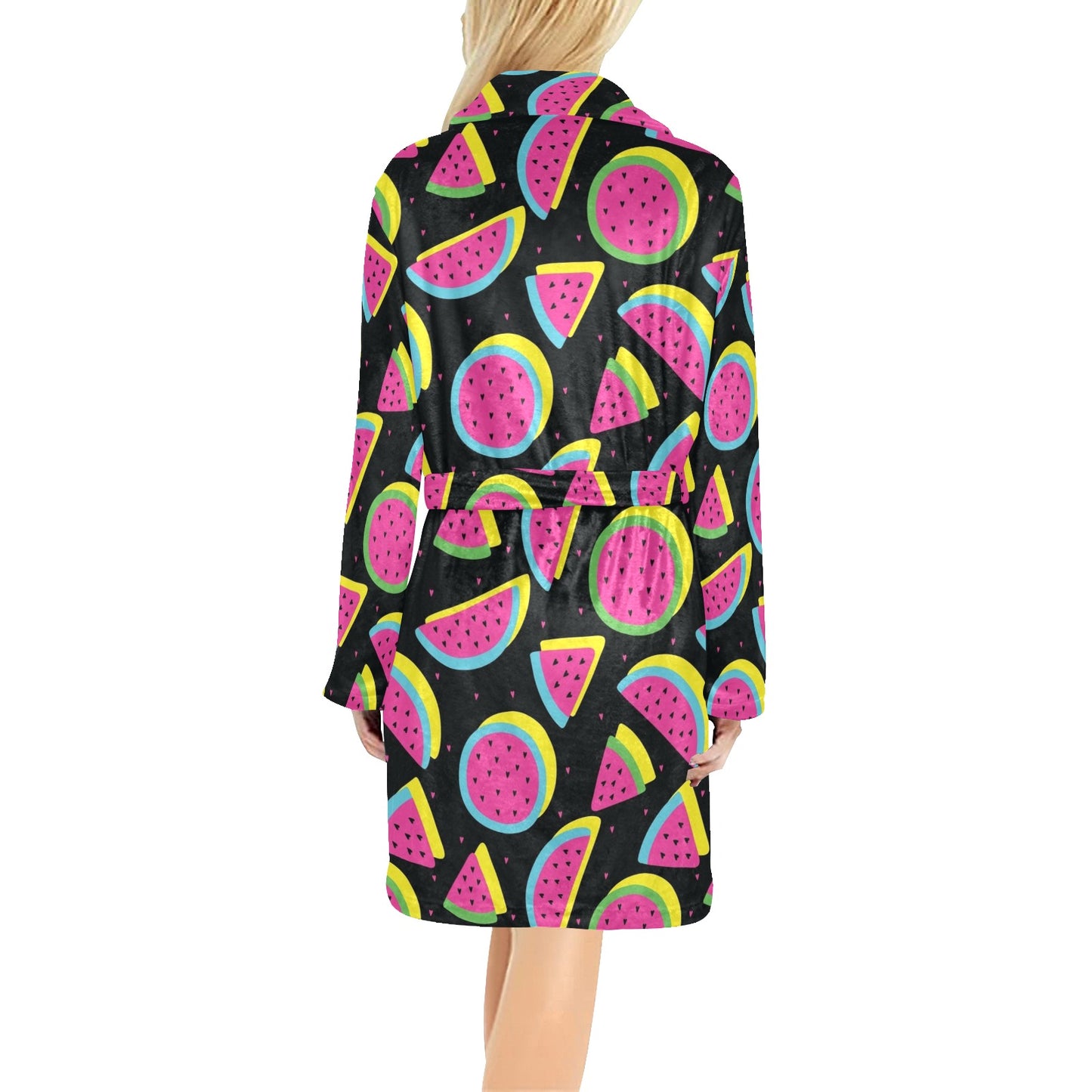 Watermelon Pattern Print Design WM07 Women's Fleece Robe