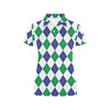 Argyle Green Blue Pattern Print Design 03 Women's Polo Shirt