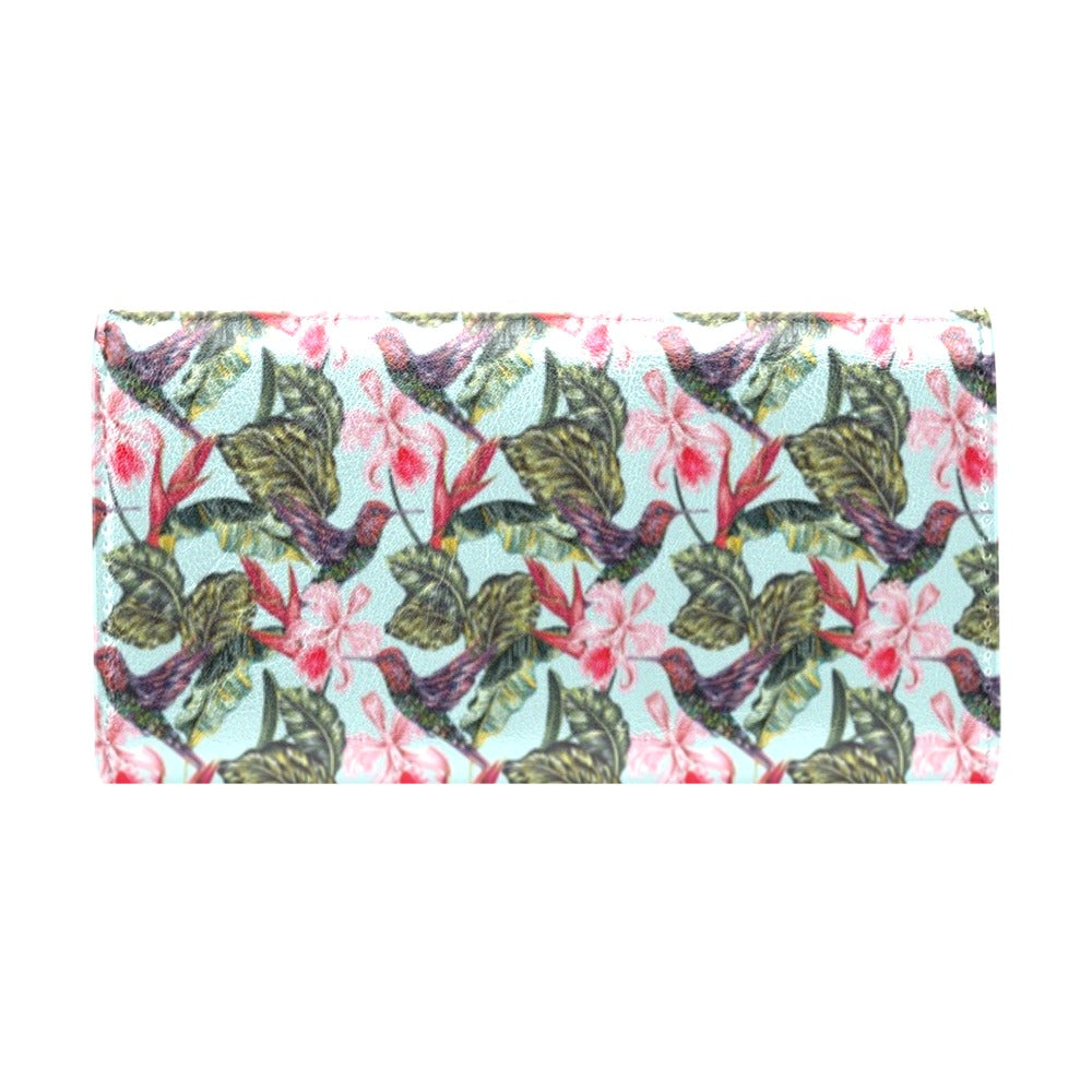 Hummingbird Cute Themed Print Women's Trifold Wallet