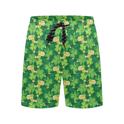 Shamrock Print Design LKS301 Men's Swim Trunks Beach Shorts