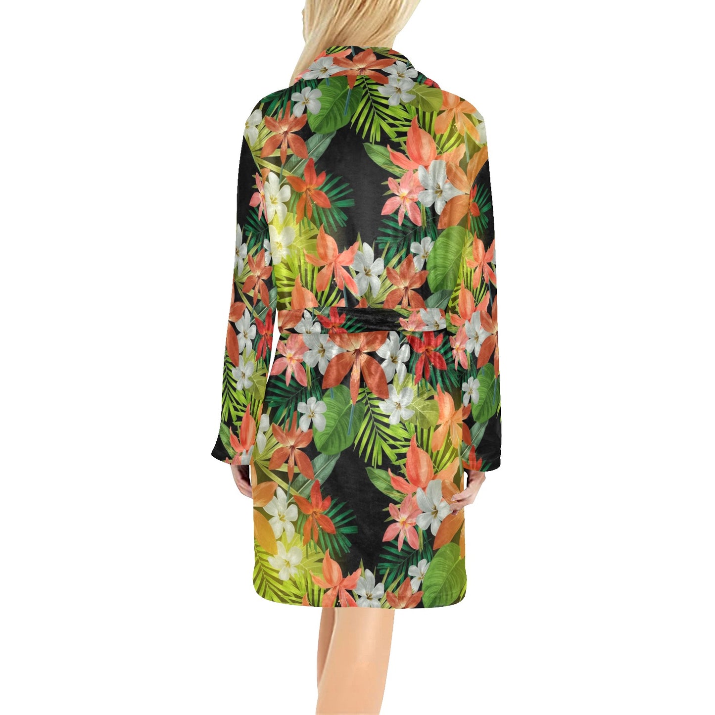 Amaryllis Pattern Print Design AL07 Women's Fleece Robe