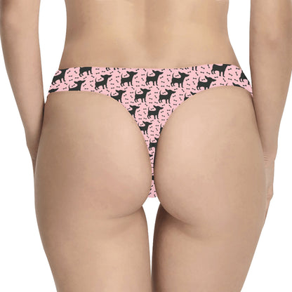 Chihuahua Pink Print Pattern Women's Thongs