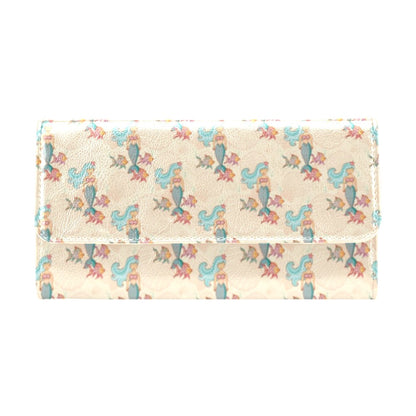 Mermaid Girl With Fish Design Print Women's Trifold Wallet