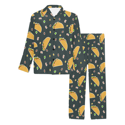Taco Pattern Print Design TC02 Men's Long Pajama Set