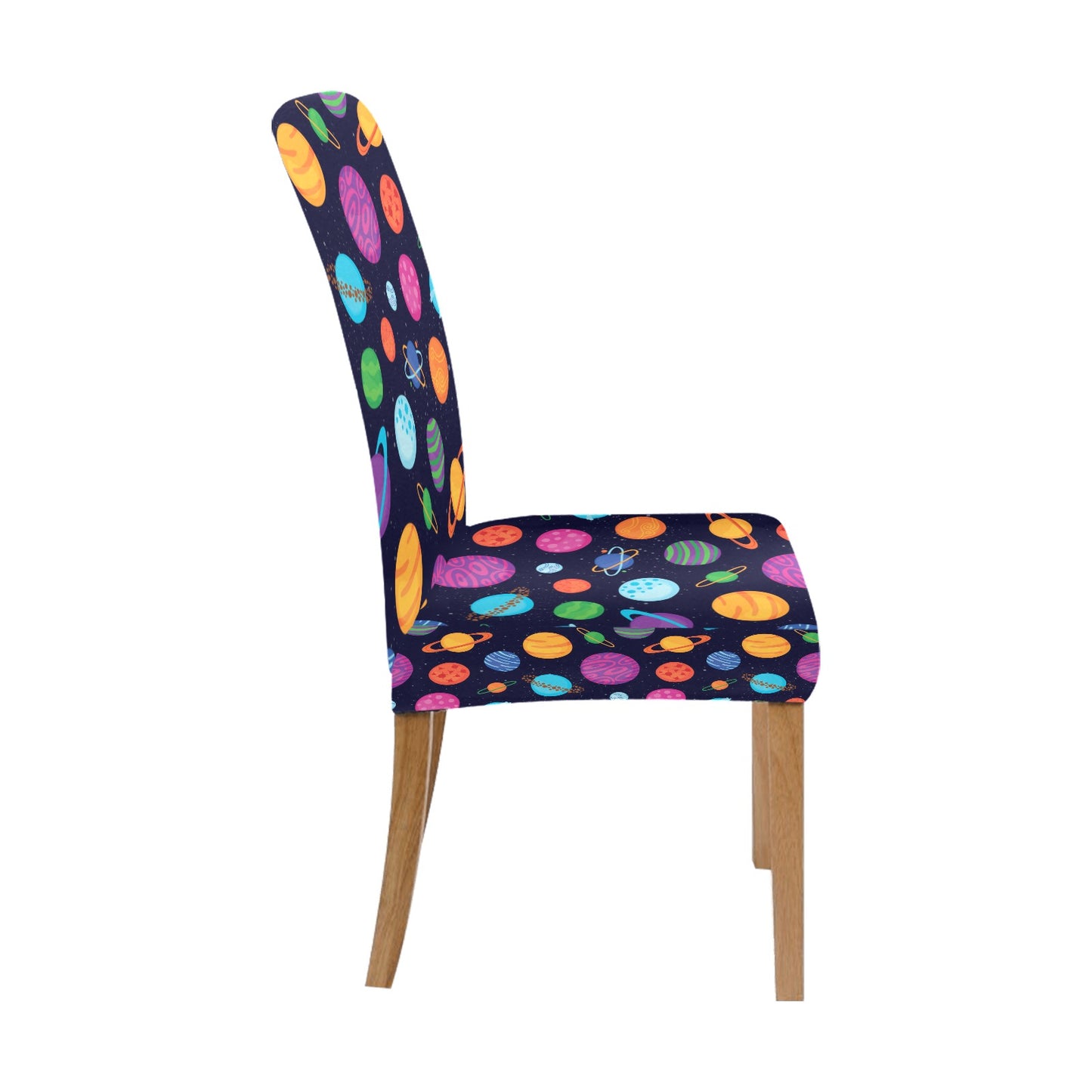 Planet Multicolor Print Design LKS302 Dining Chair Slipcover