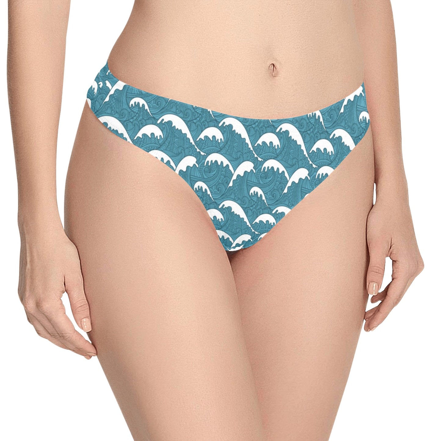 Surf Wave Tribal Design Women's Thongs