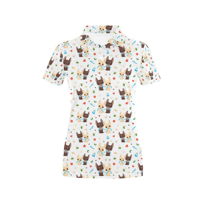 Chihuahua Pattern Print Design 06 Women's Polo Shirt