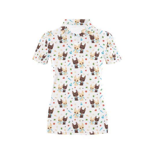 Chihuahua Pattern Print Design 06 Women's Polo Shirt