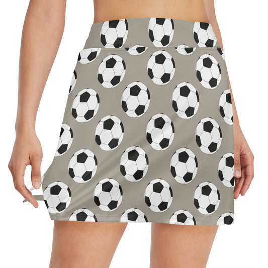 Soccer Ball Print Design LKS302 17" Golf & Pickleball Skort with Pockets