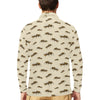 Bee Print Design LKS306 Long Sleeve Polo Shirt For Men's
